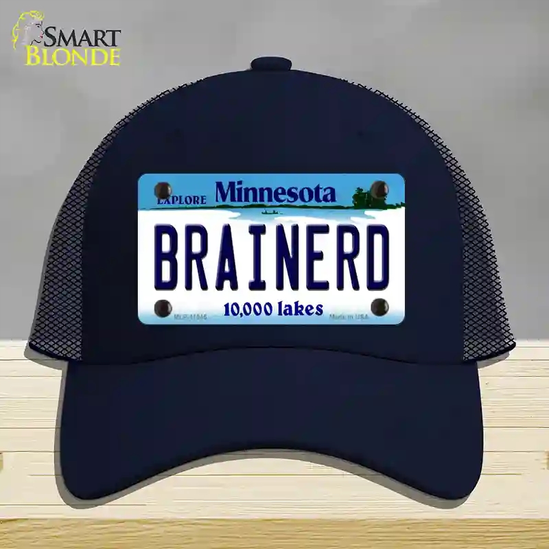 HAT16-MLP-11045 Brainerd Minnesota State Novelty License Plate Hat, Mesh - Navy