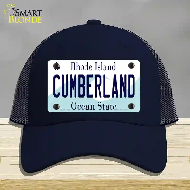 HAT16-MLP-11191 Cumberland Rhode Island State Novelty License Plate Hat, Mesh - Navy