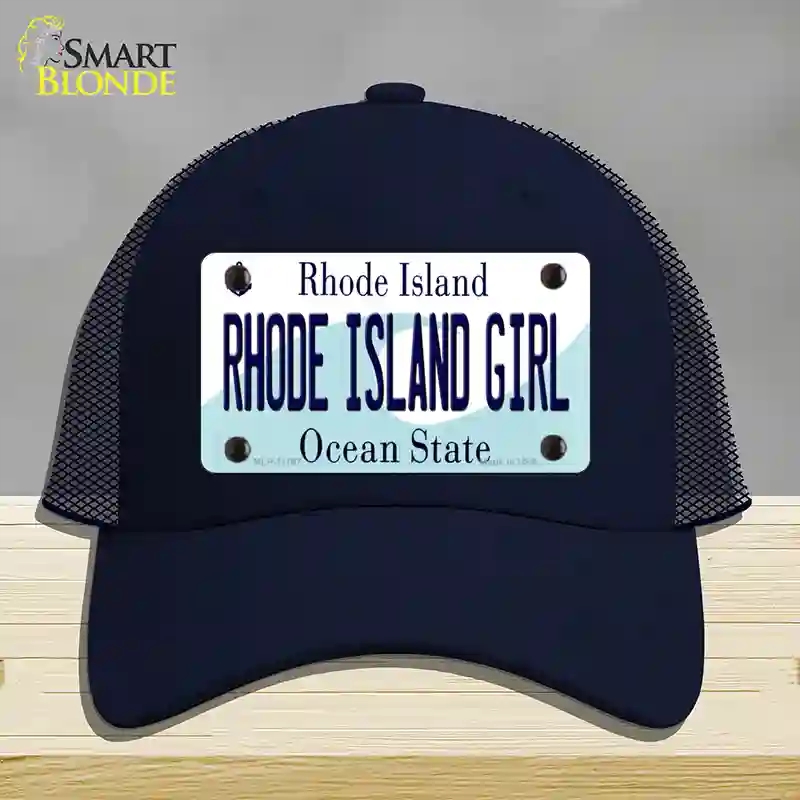 HAT16-MLP-11197 Rhode Island State Girl Novelty License Plate Hat, Mesh - Navy