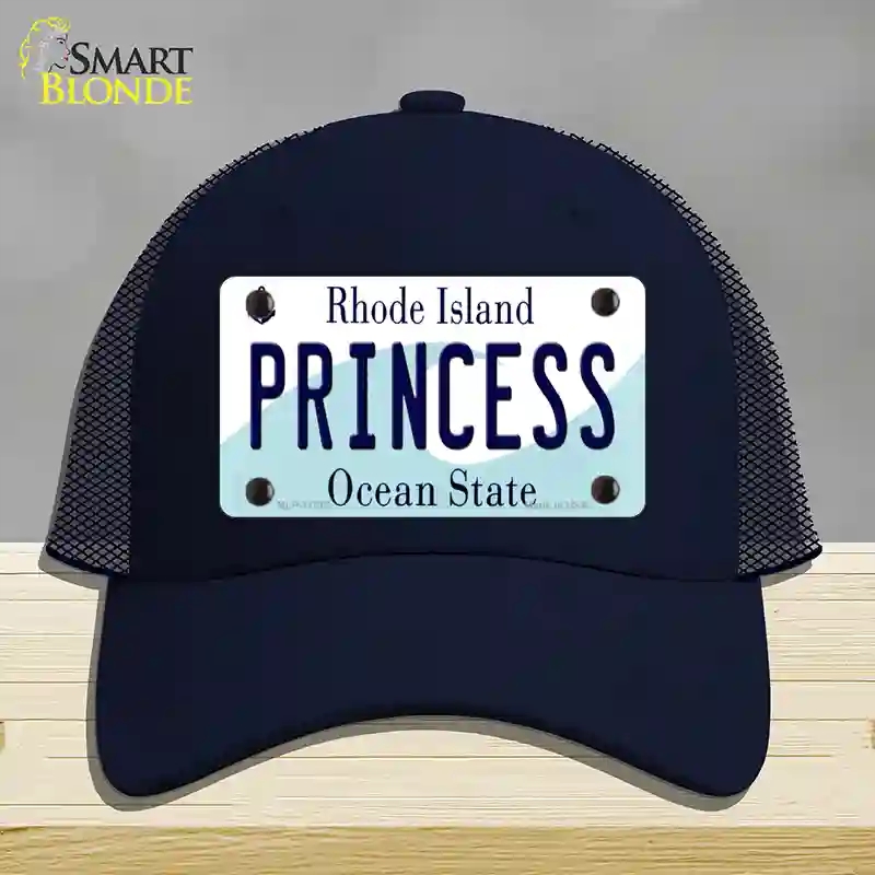 HAT16-MLP-11212 Princess Rhode Island State Novelty License Plate Hat, Mesh - Navy