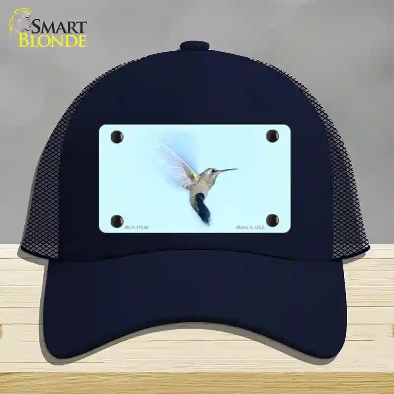 HAT16-MLP-11245 Hummingbird in Flight, Blue Novelty License Plate Hat - Mesh - Navy