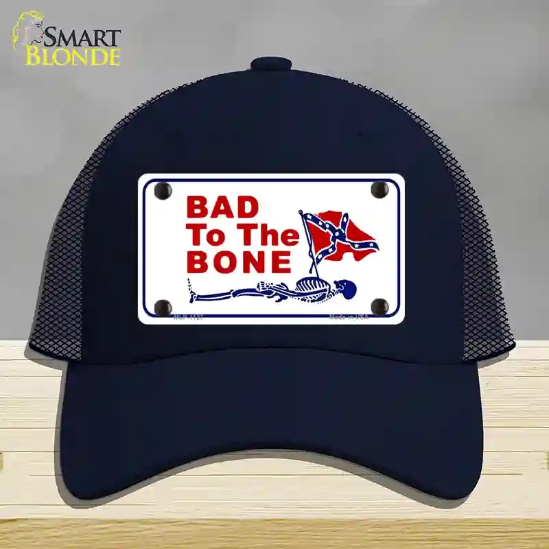 HAT16-MLP-1127 Bad to the Bone Novelty License Plate Hat, Mesh - Navy