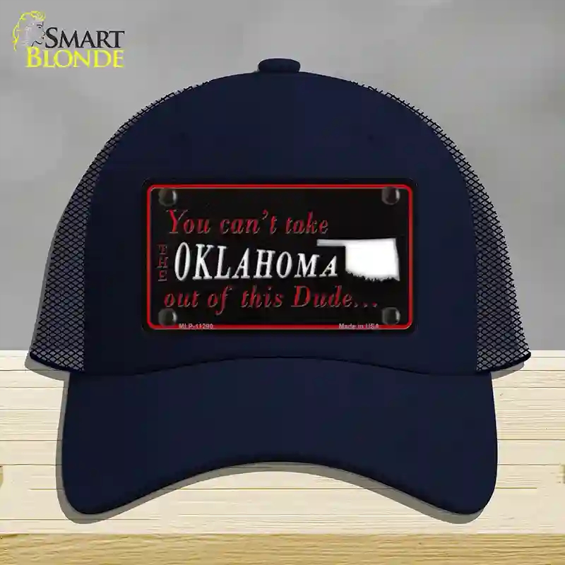 HAT16-MLP-11290 Oklahoma Dude Novelty License Plate Hat, Mesh - Navy