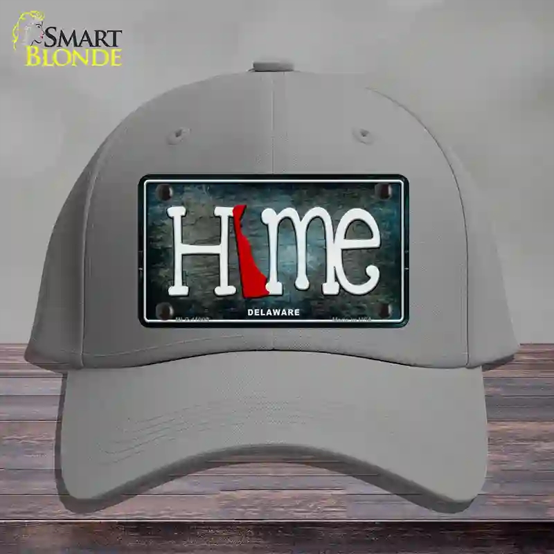 HAT23-MLP-11999 Delaware Home State Outline Novelty License Plate Hat, Cotton - Gray