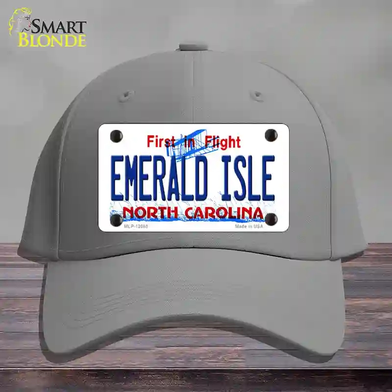 HAT23-MLP-12085 Emerald Island North Carolina State Novelty License Plate Hat, Cotton - Gray