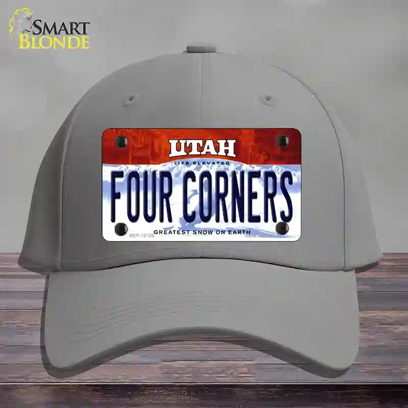HAT23-MLP-12159 Utah Four Corners Novelty License Plate Hat, Cotton - Gray