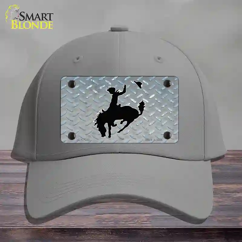 HAT23-MLP-1230 Bucking Bronco Novelty License Plate Hat, Cotton - Gray