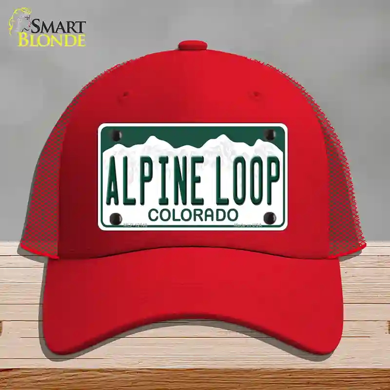 HAT17-MLP-12148 Alpine Loop Colorado Novelty License Plate Hat, Mesh - Red