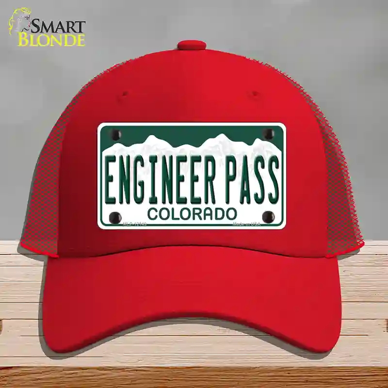 HAT17-MLP-12149 Engineer Pass Colorado Novelty License Plate Hat, Mesh - Red