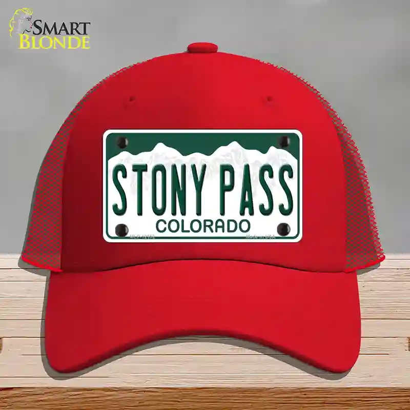 HAT17-MLP-12152 Stony Pass Colorado Novelty License Plate Hat, Mesh - Red