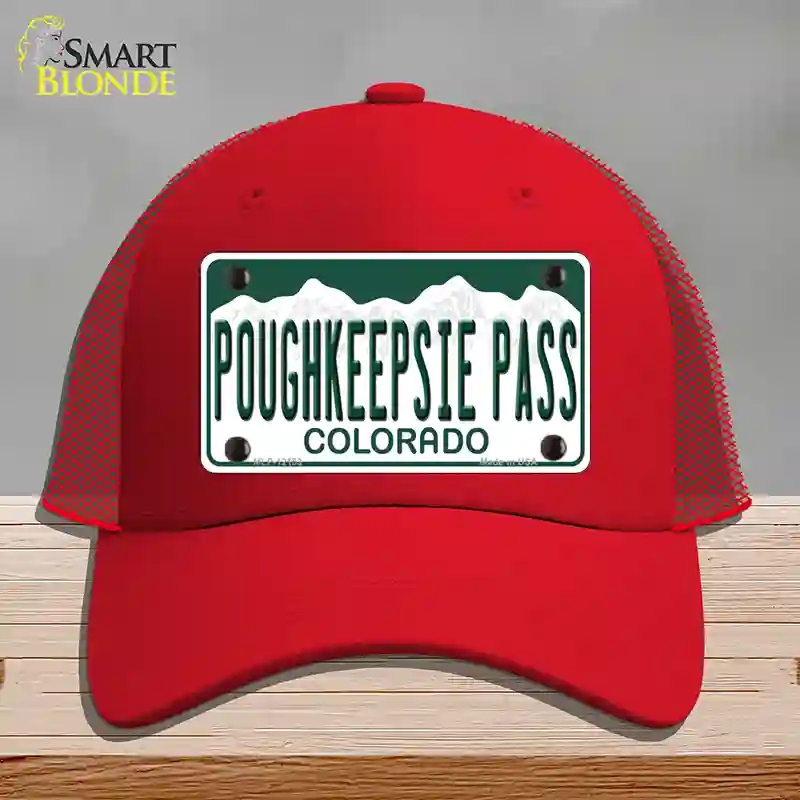 HAT17-MLP-12153 Poughkeepsie Pass Colorado Novelty License Plate Hat, Mesh - Red