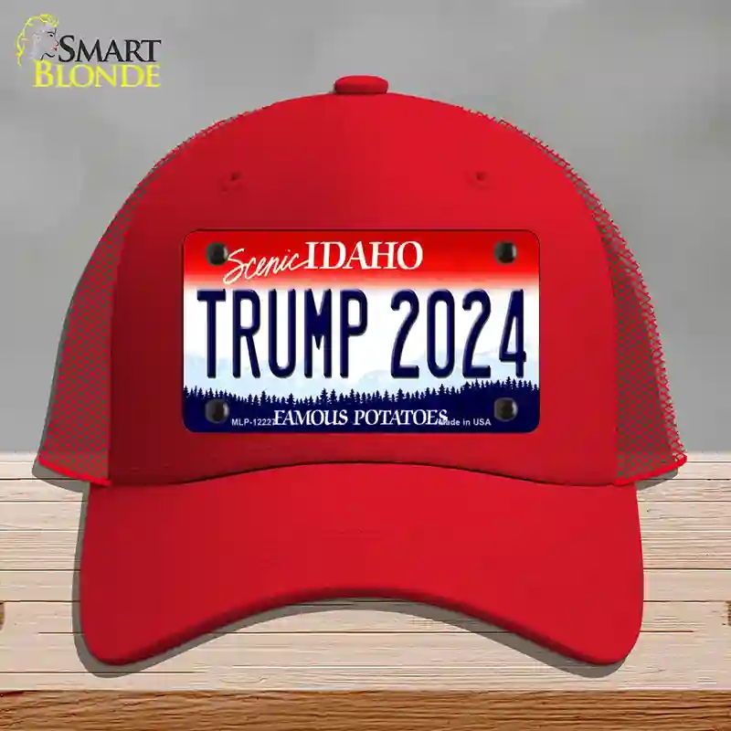 HAT17-MLP-12227 Trump 2024 Idaho Novelty License Plate Hat, Mesh - Red