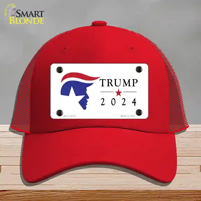 HAT17-MLP-12273 Trump 2024 Silhouette Novelty License Plate Hat, Mesh - Red