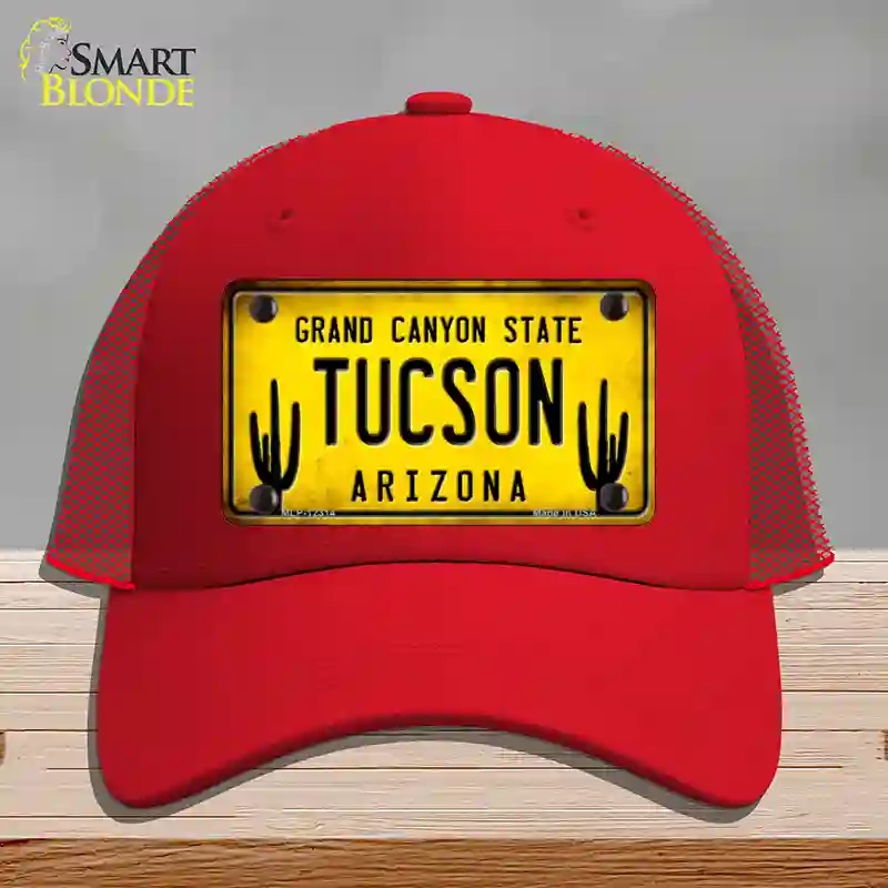 HAT17-MLP-12314 Arizona Tucson Novelty License Plate Hat, Mesh - Red