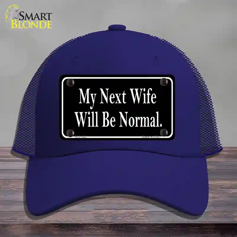 HAT18-MLP-042 My Next Wife Novelty License Plate Hat, Mesh - Royal Blue