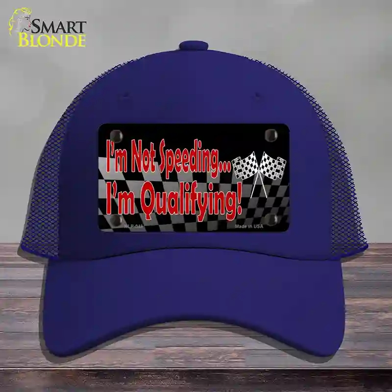 HAT18-MLP-048 Im Qualifying Novelty License Plate Hat, Mesh - Royal Blue