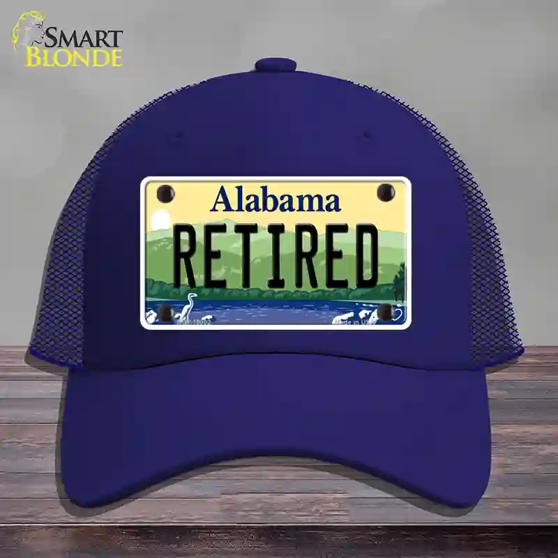 HAT18-MLP-10002 Retired Alabama Novelty License Plate Hat, Mesh - Royal Blue