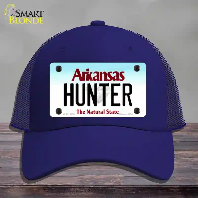 HAT18-MLP-10058 Hunter Arkansas Novelty License Plate Hat, Mesh - Royal Blue