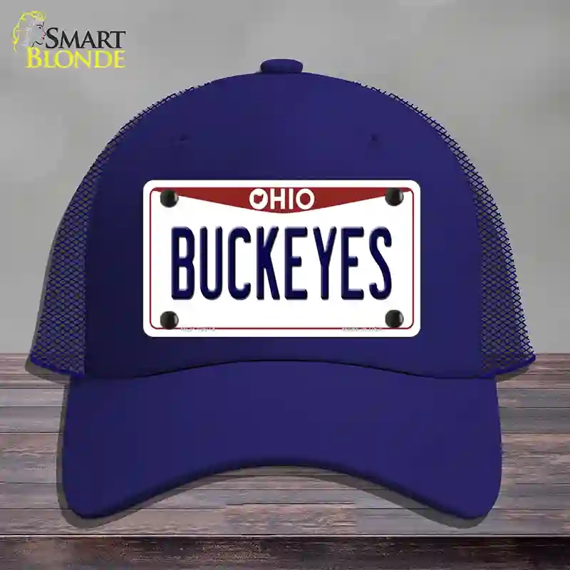 HAT18-MLP-10074 Buckeyes Ohio Novelty License Plate Hat, Mesh - Royal Blue
