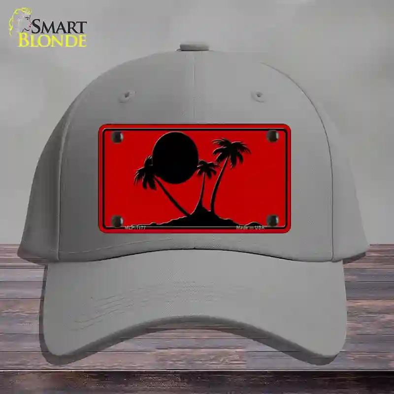 HAT23-MLP-1177 Island Palms Novelty License Plate Hat, Cotton - Gray