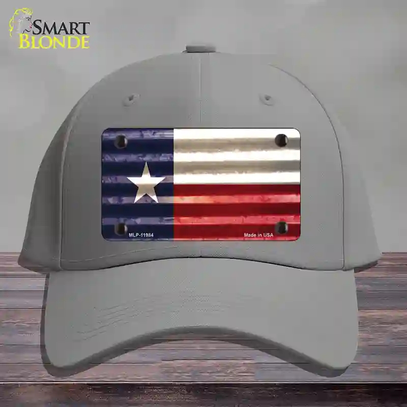 HAT23-MLP-11984 Texas Corrugated Flag Novelty License Plate Hat, Cotton - Gray