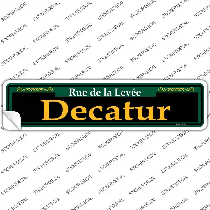 K-1207s-S Decatur Green Novelty Narrow Sticker Decal, Small