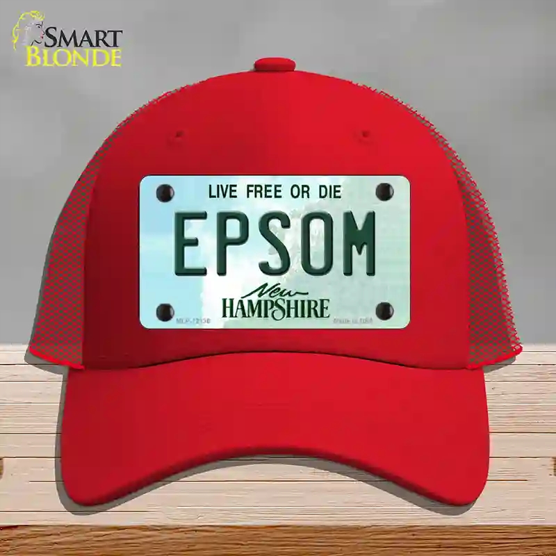 HAT17-MLP-12136 Epsom   Hampshire Novelty License Plate Hat, Mesh - Red