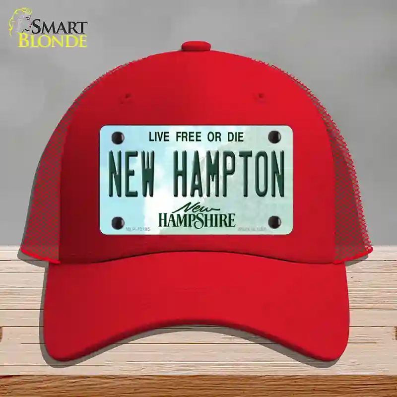 HAT17-MLP-12195   Hampton   Hampshire Novelty License Plate Hat, Mesh - Red
