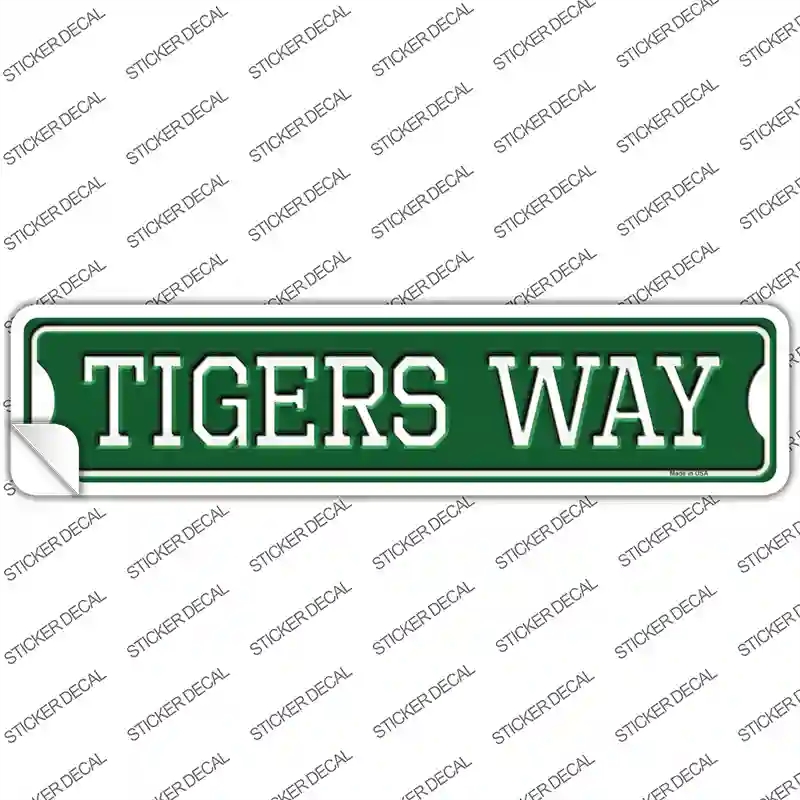 K-1002s-S Tigers Way Novelty Narrow Sticker Decal, Small