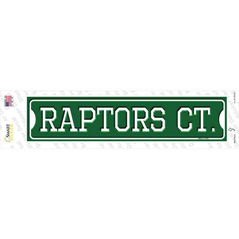 K-1033s-M Raptors Ct Novelty Narrow Sticker Decal, Medium