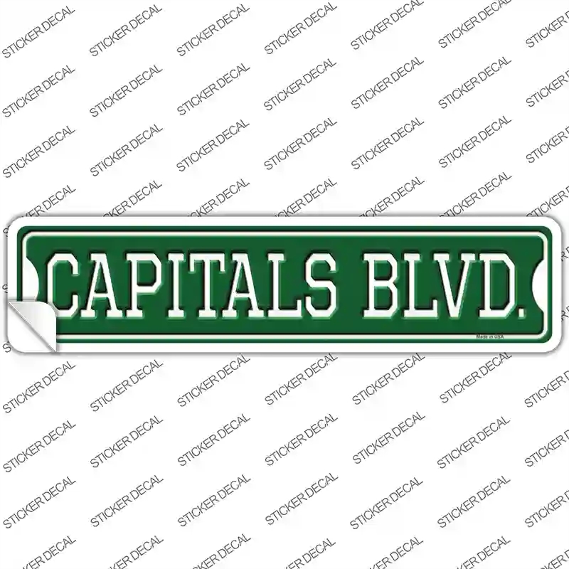 K-1049s-L Capitals Blvd Novelty Narrow Sticker Decal, Large