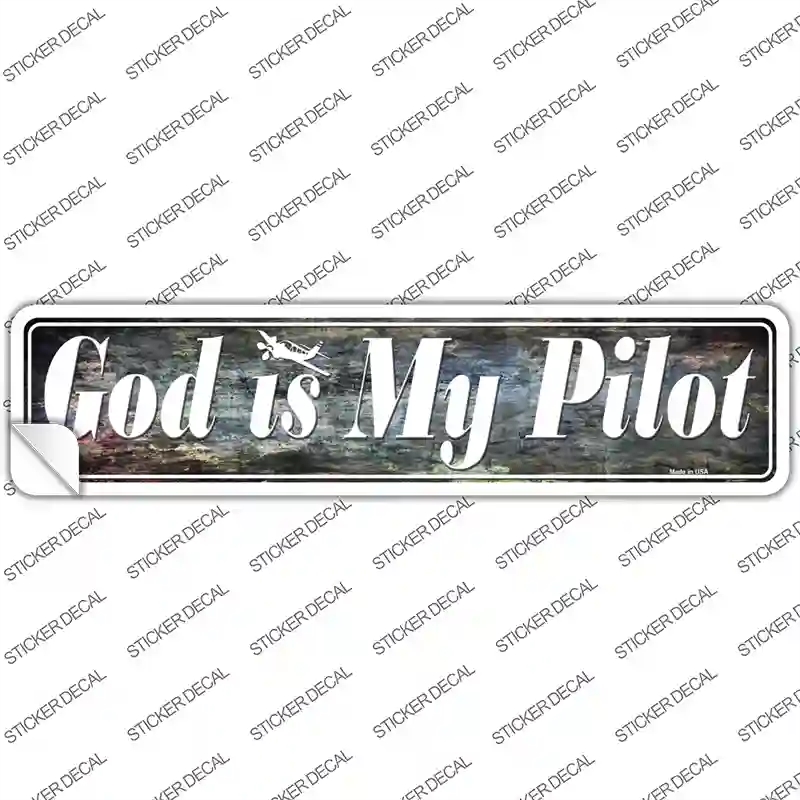 K-1274s-L God is My Pilot Novelty Narrow Sticker Decal, Large