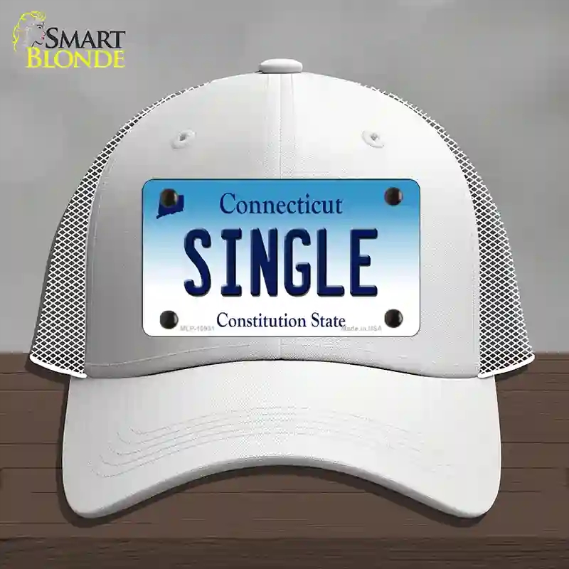 HAT19-MLP-10931 Single Connecticut Novelty License Plate Hat, Mesh - White