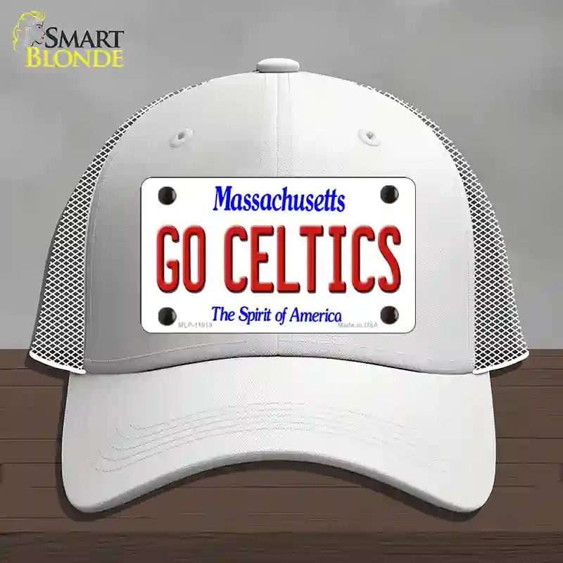 HAT19-MLP-11019 Go Celtics Massachusetts Novelty License Plate Hat, Mesh - White