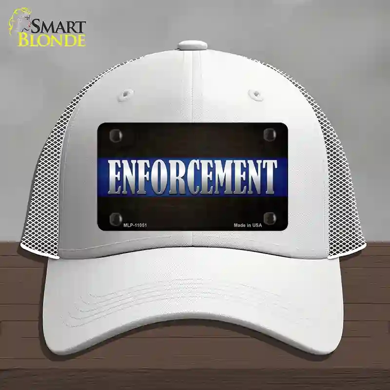 HAT19-MLP-11051 Enforcement Novelty License Plate Hat, Mesh - White