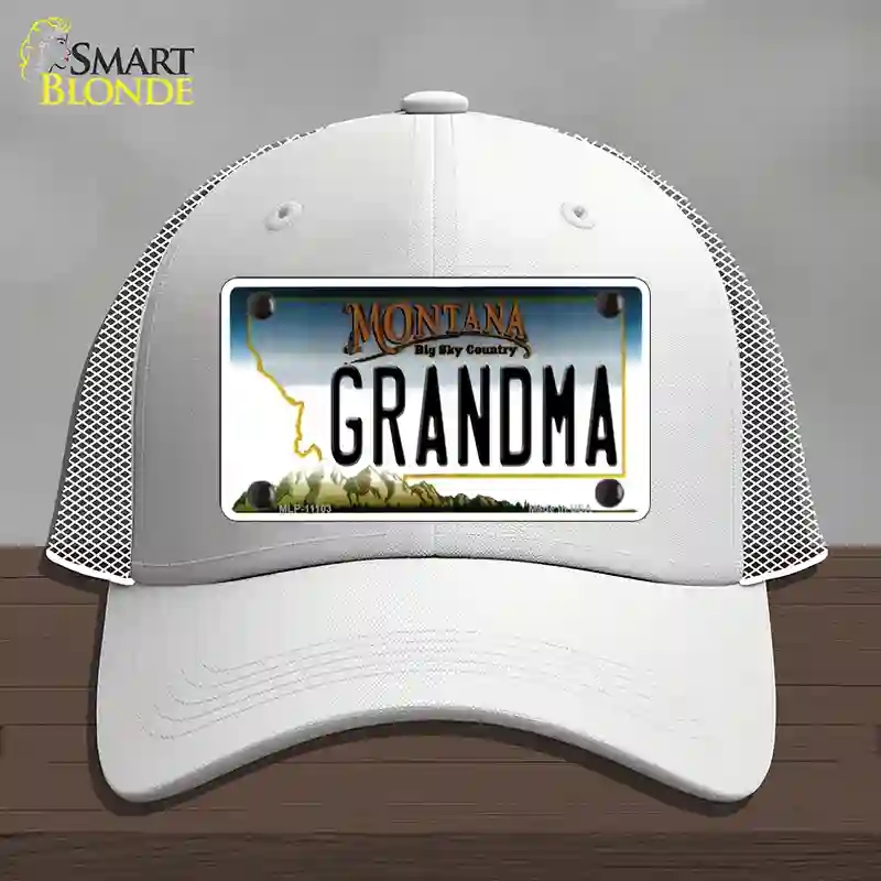 HAT19-MLP-11103 Grandma Montana State Novelty License Plate Hat, Mesh - White