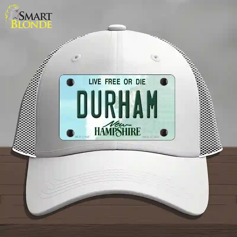 HAT19-MLP-11145 Durham   Hampshire State Novelty License Plate Hat, Mesh - White