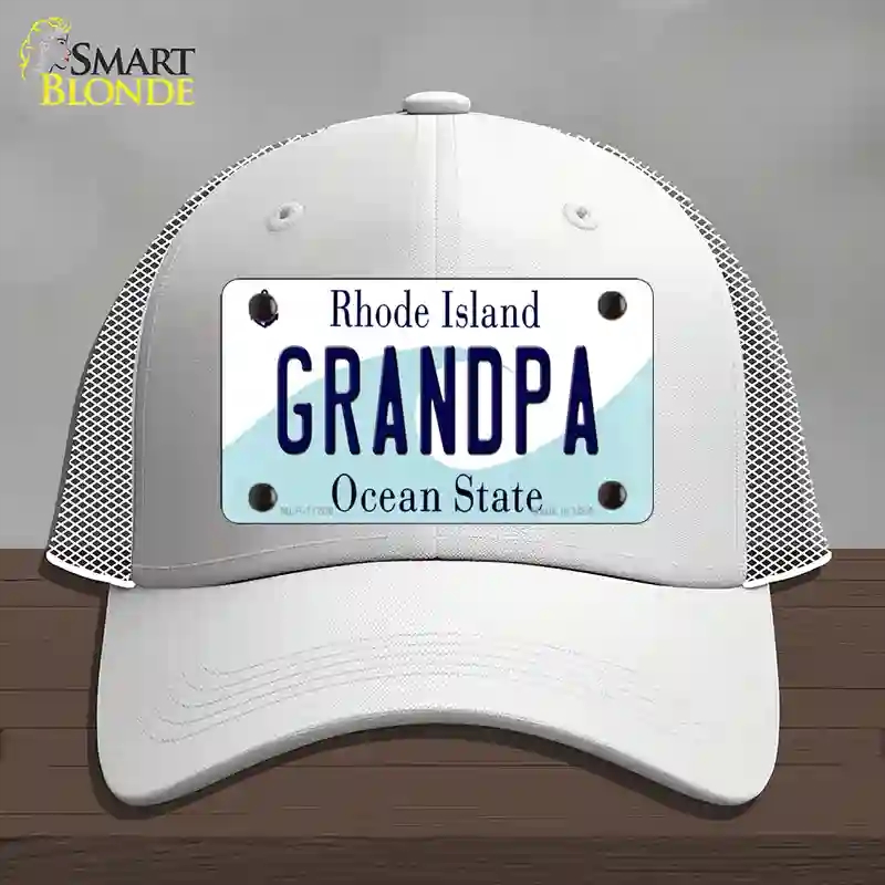 HAT19-MLP-11200 Grandpa Rhode Island State Novelty License Plate Hat, Mesh - White
