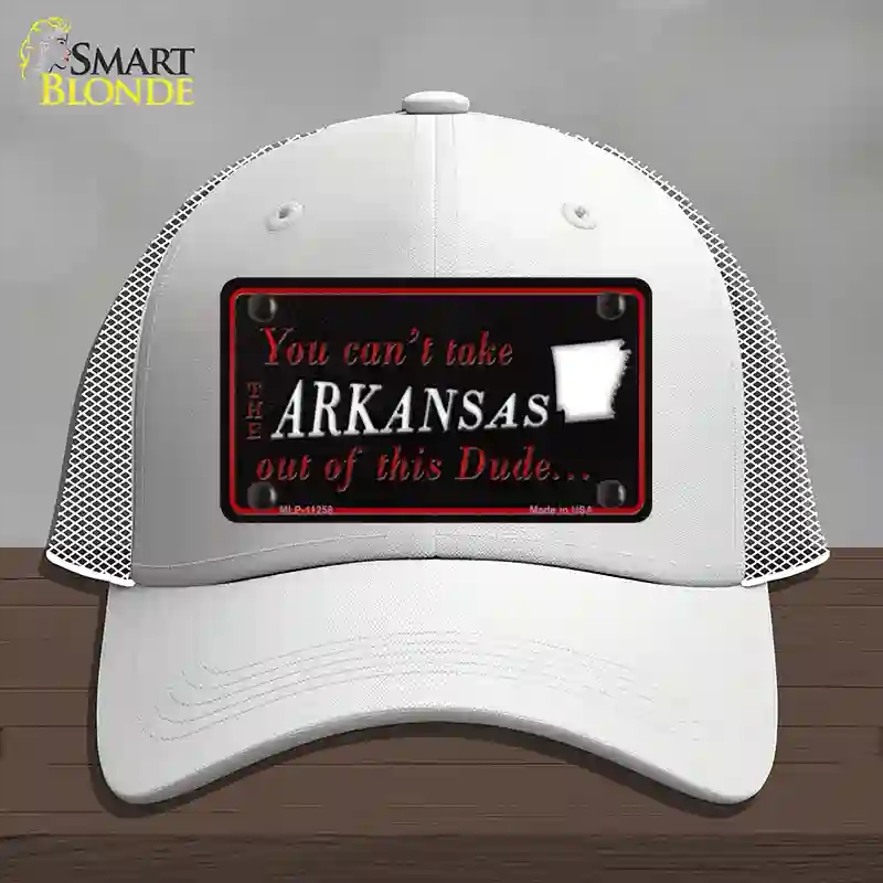 HAT19-MLP-11258 Arkansas Dude Novelty License Plate Hat, Mesh - White