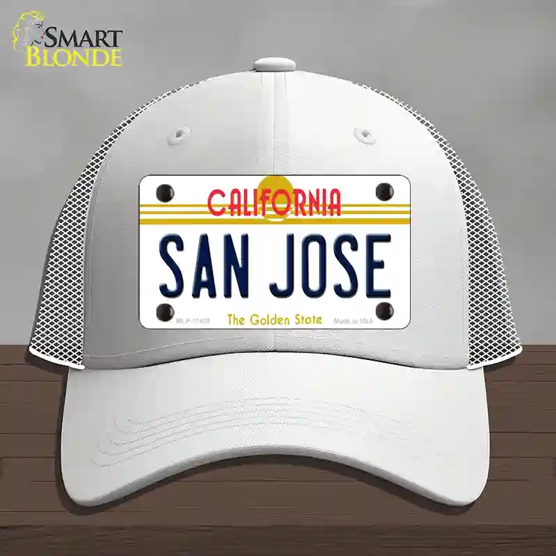 HAT19-MLP-11420 San Jose California Novelty License Plate Hat, Mesh - White