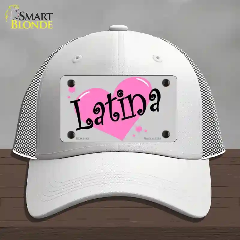 HAT19-MLP-1144 Latina Novelty License Plate Hat, Mesh - White
