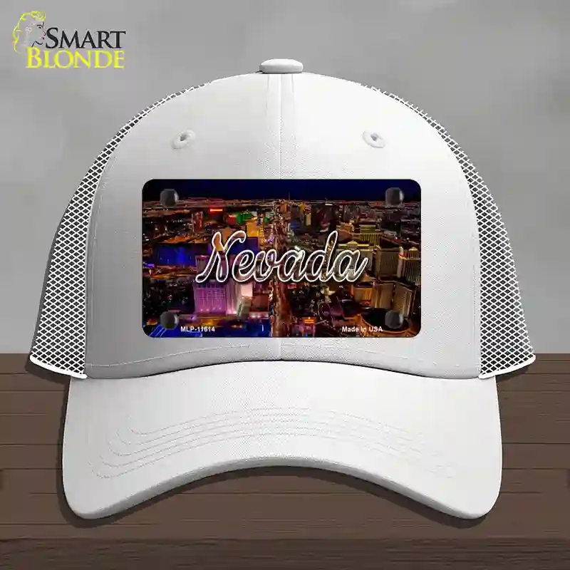 HAT19-MLP-11614 Nevada City Lights State Novelty License Plate Hat, Mesh - White