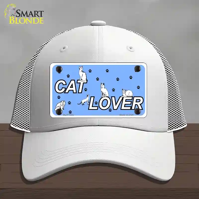 HAT19-MLP-1162 Cat Lover Novelty License Plate Hat, Mesh - White