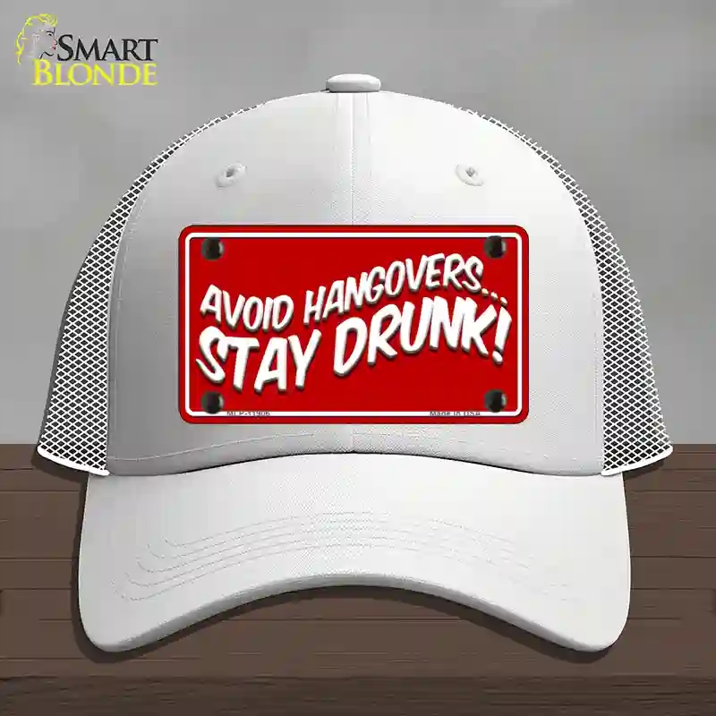HAT19-MLP-11906 Avoid Hangovers Novelty License Plate Hat, Mesh - White