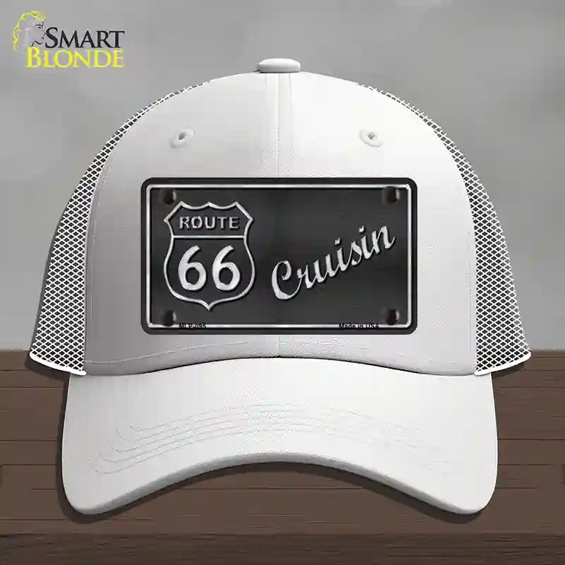 HAT19-MLP-095 Route 66 Cruising Novelty License Plate Hat, Mesh - White