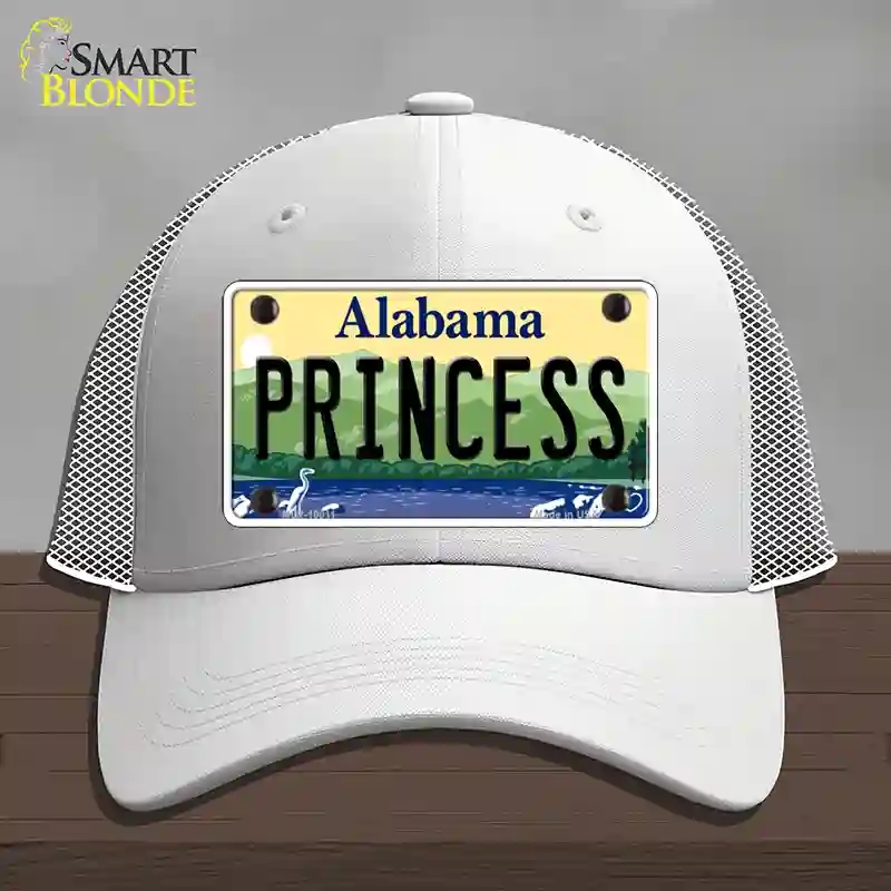 HAT19-MLP-10011 Princess Alabama Novelty License Plate Hat, Mesh - White