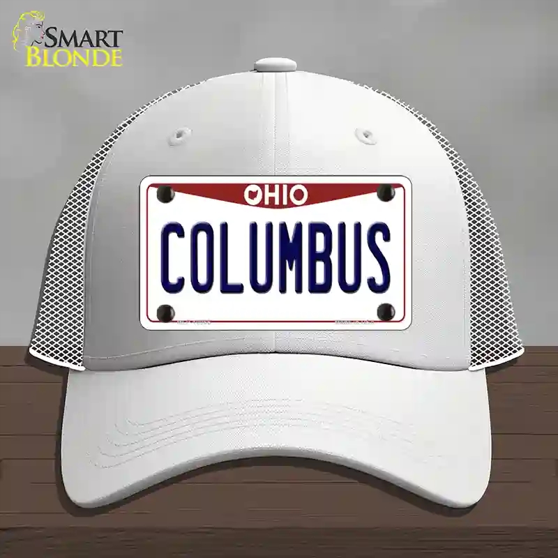 HAT19-MLP-10066 Columbus Ohio Novelty License Plate Hat, Mesh - White