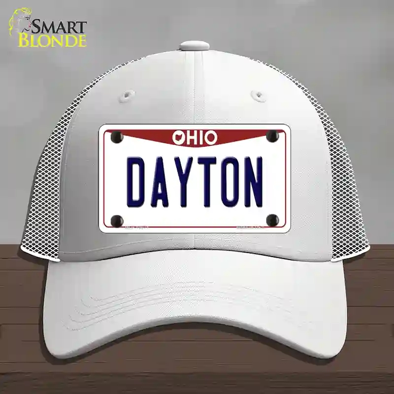 HAT19-MLP-10071 Dayton Ohio Novelty License Plate Hat, Mesh - White