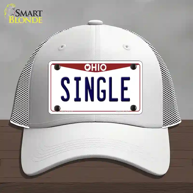HAT19-MLP-10101 Single Ohio Novelty License Plate Hat, Mesh - White