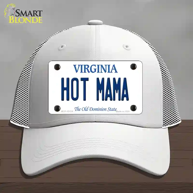 HAT19-MLP-10125 Hot Mama Virginia Novelty License Plate Hat, Mesh - White